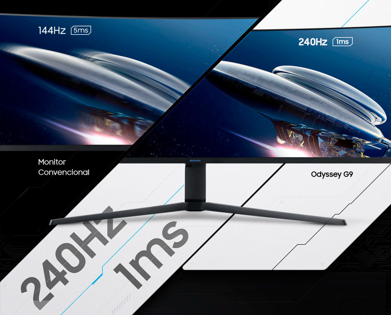 Monitor Gamer Curvo Samsung Odyssey 49 DQHD, 240Hz, 1ms, HDMI, Display Port, USB, G-Sync, Freesync Premium Pro, Ajuste de Altura, Branco, Série G9